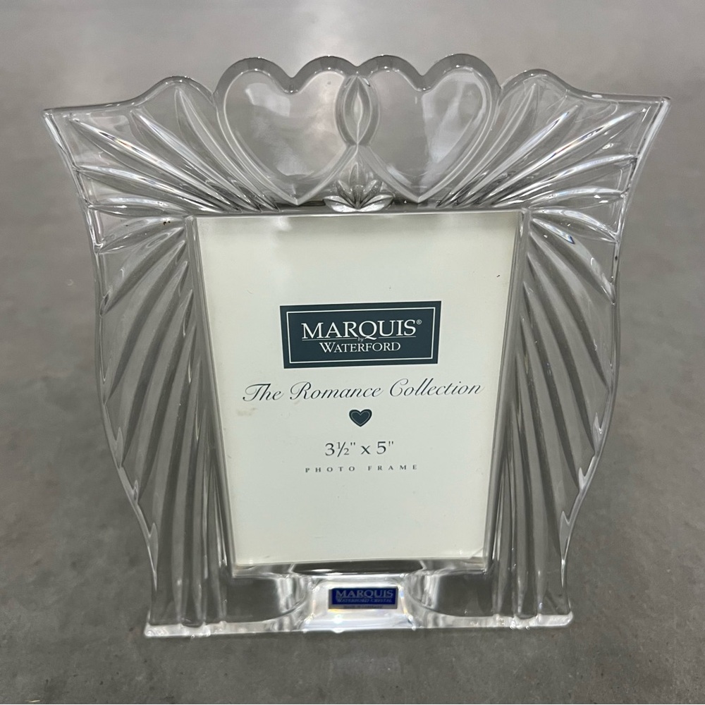 Marquis by Waterford Crystal Picture Frame. Hearts. Wedding. Valentine. Baby.